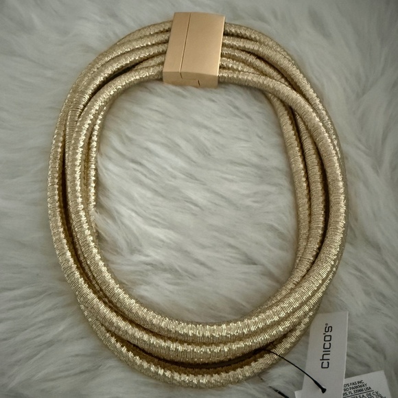 Chico's Gold Blush Collection Choker Necklace - Picture 2 of 6